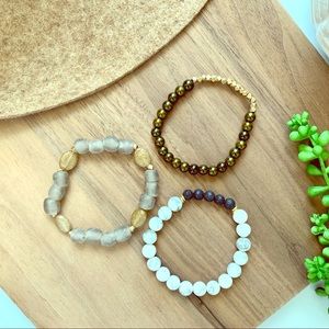 Handmade Recycled Glass Stretchy Bracelets